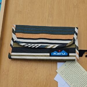 Kavu Striped Wallet - Black, Green, Orange, White